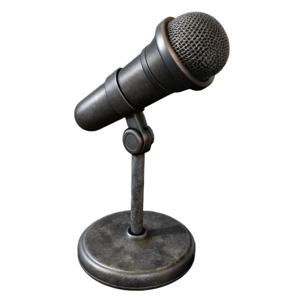 magnificent modern Microphone Stand Black Metal professional png