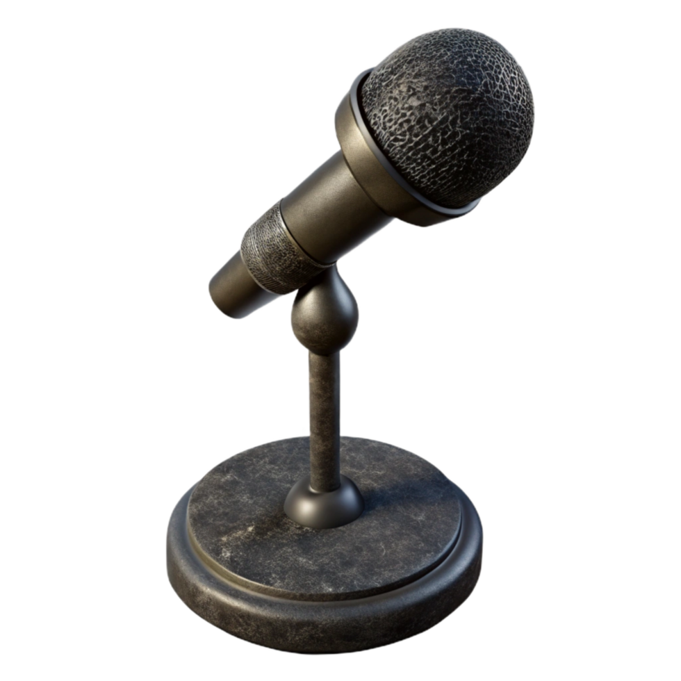 vibrant abstract Microphone Stand Black Isolated exclusive png