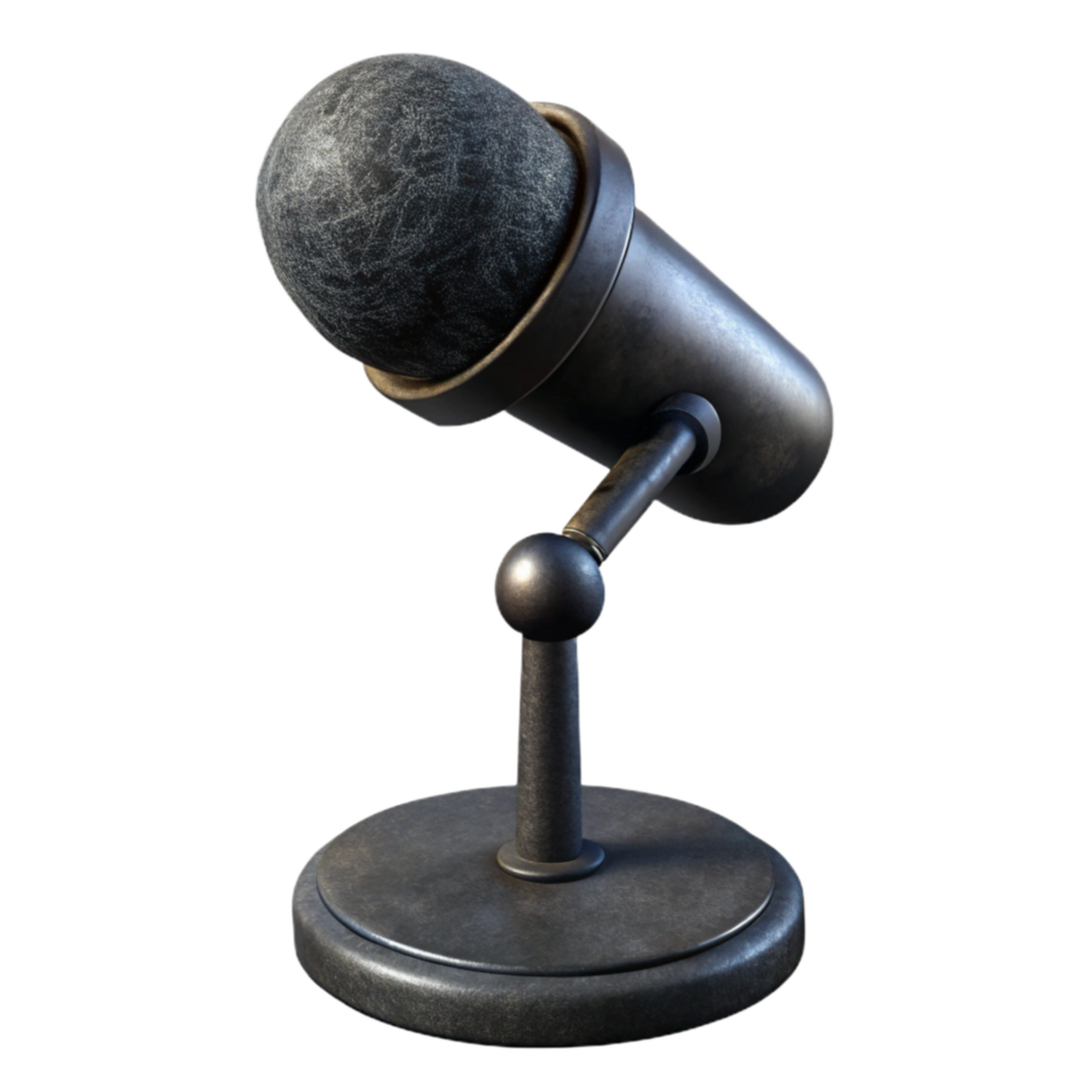 beautiful artistic Microphone Stand Black Isolated high quality png