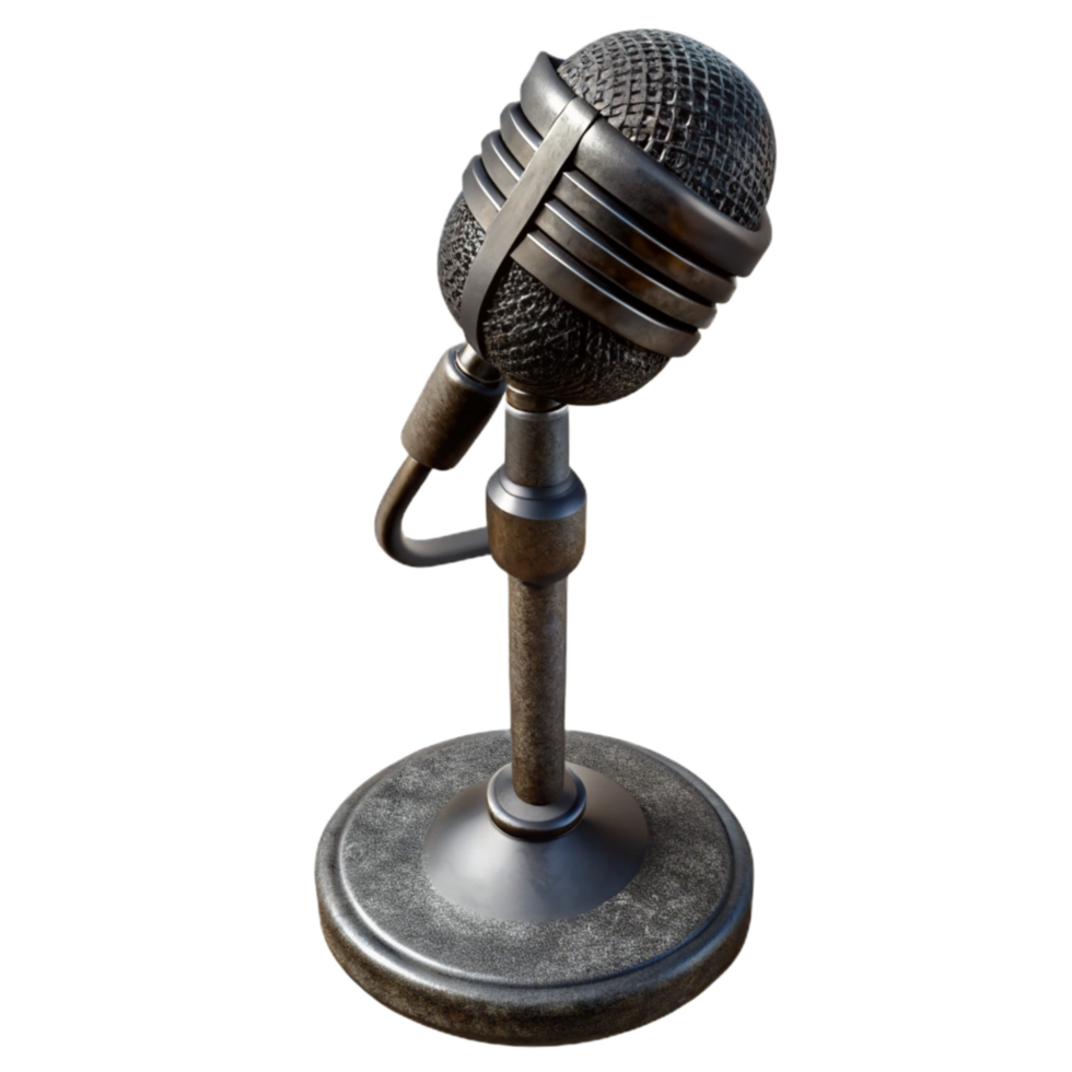 elegant artistic Microphone Stand Black Metal png
