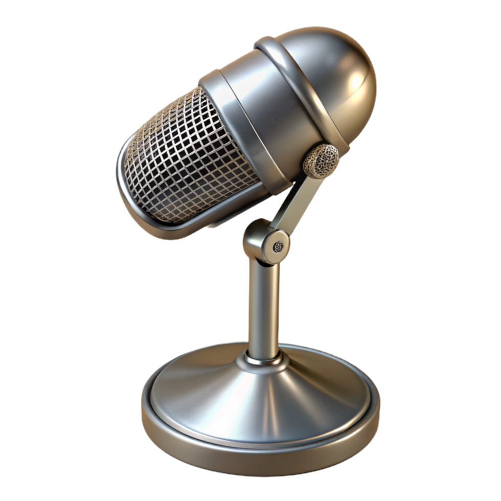 serene abstract Microphone Stand Chrome Finish Cutout Transparent Background exclusive png