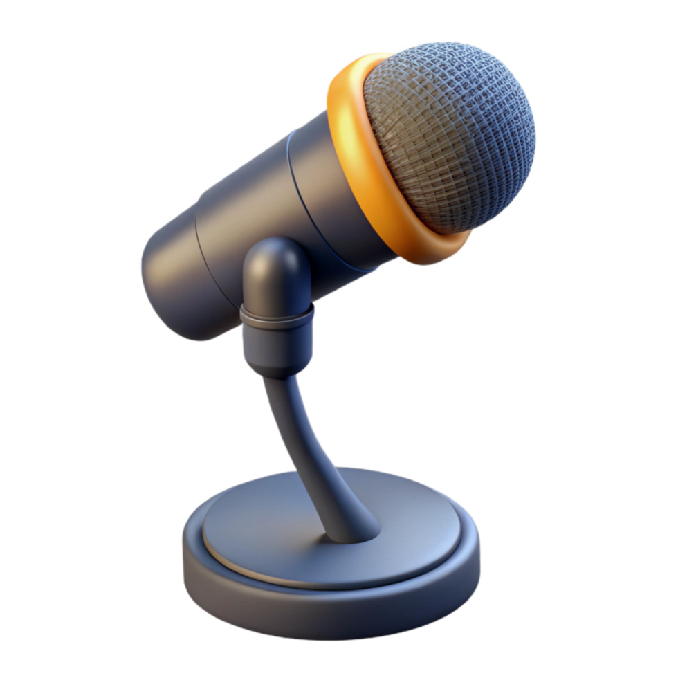 stunning minimalist Microphone Stand Side View Isolated on Transparent Background genuine png