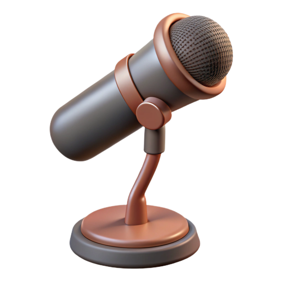 extraordinary vintage Microphone Stand Side View Isolated on Transparent Background genuine png