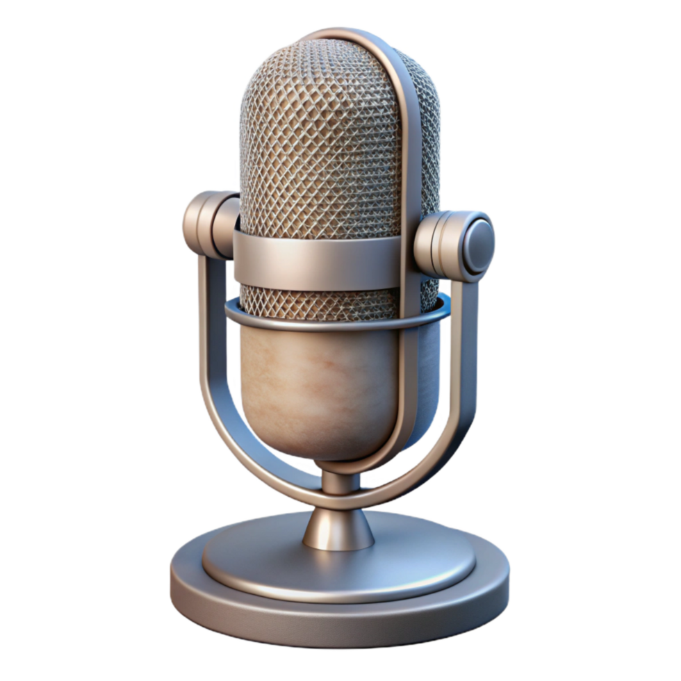 serene minimalist Microphone Studio Condenser Isolated on White Background high resolution png