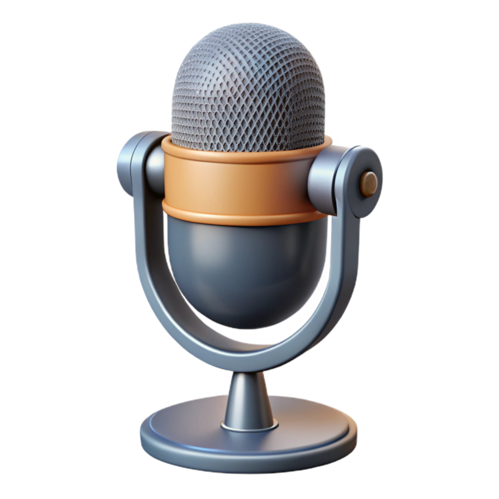 beautiful minimalist Microphone with Pop Filter Side View Cutout detailed png