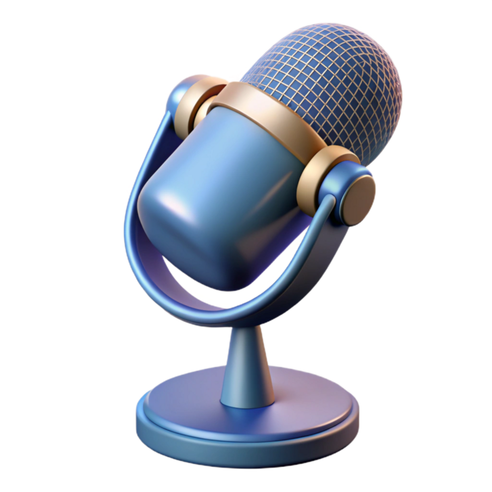 beautiful artistic Microphone with Stand Side View Cutout png