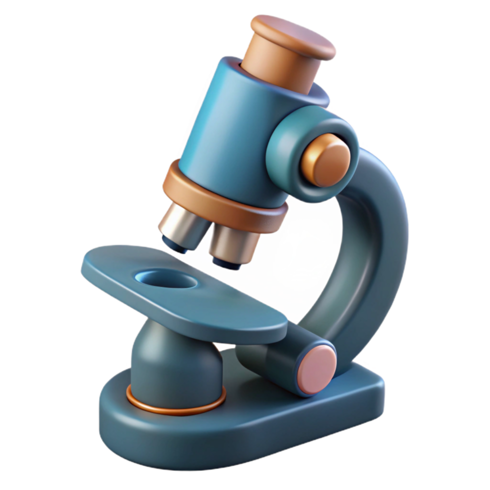 wonderful rustic Microscope Side View with Detailed Lens Cutout premium png