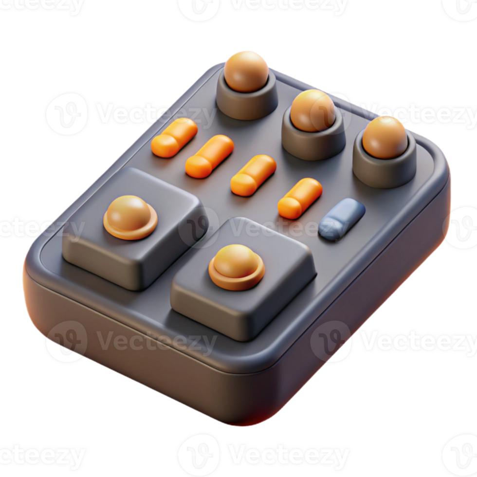 beautiful traditional Midi Controller Knobs and Sliders Top View Isolated high resolution png
