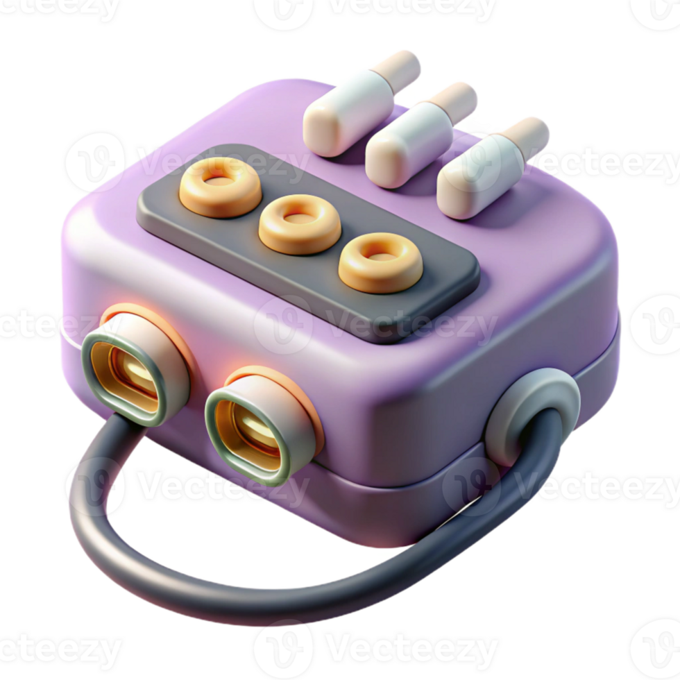 vibrant contemporary Midi Interface Connectors Input and Output Ports Transparent Background professional png