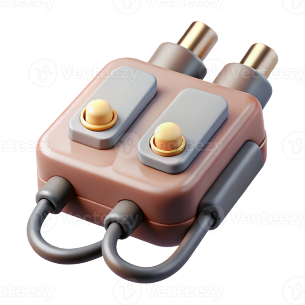 beautiful contemporary Midi Interface Connectors Input and Output Ports Transparent Background png