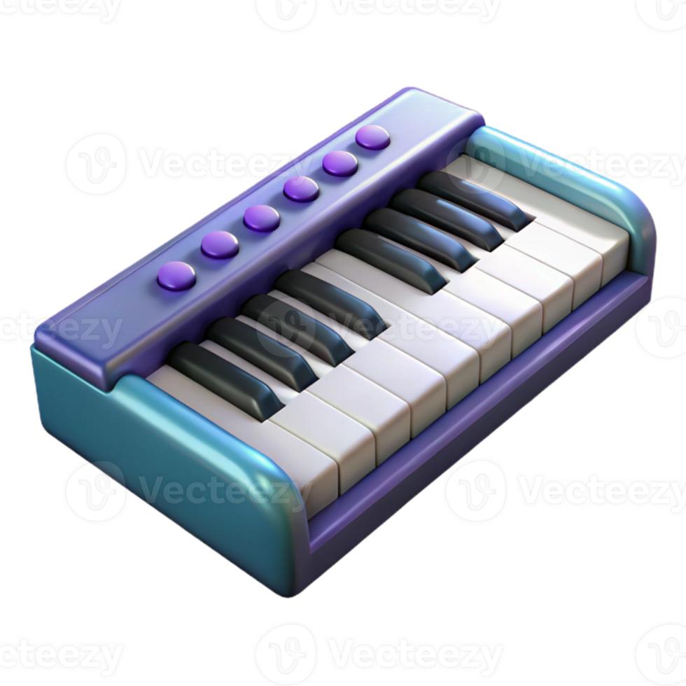 beautiful modern Midi Keyboard Keys Depressed Playing Position authentic png