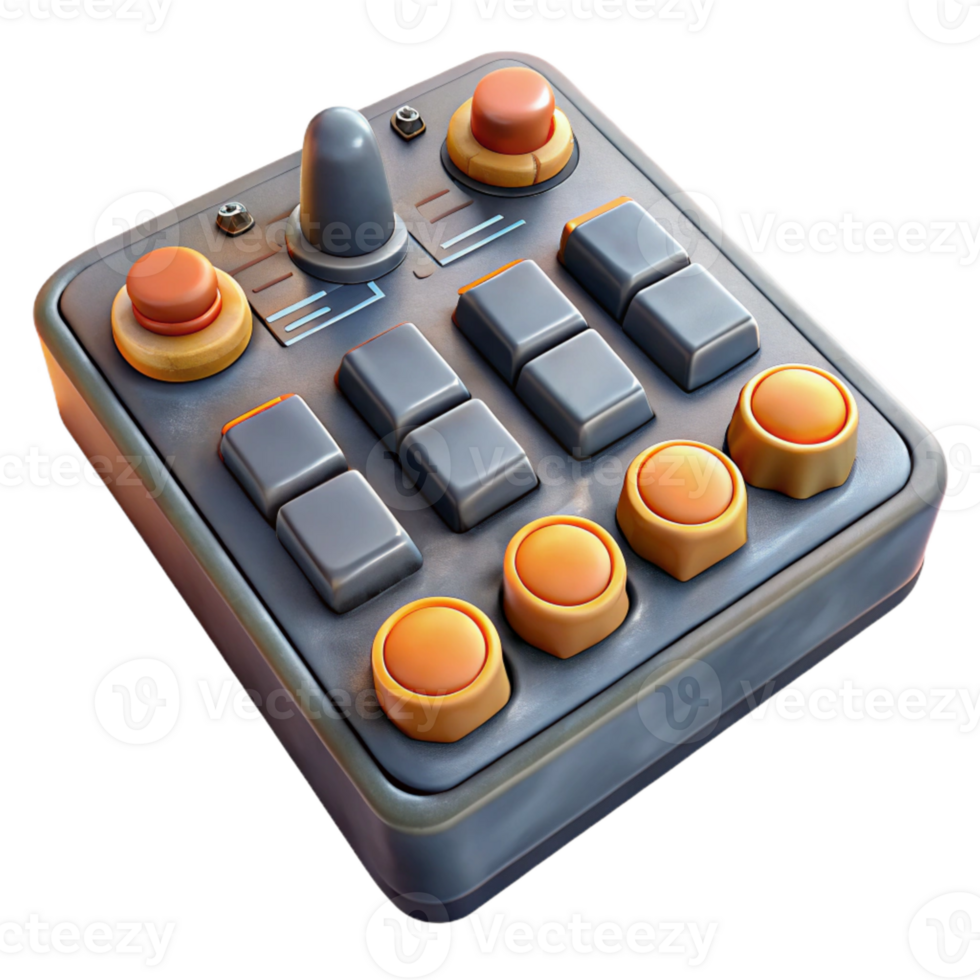extraordinary creative Midi Controller Knobs and Sliders Top View Isolated detailed png