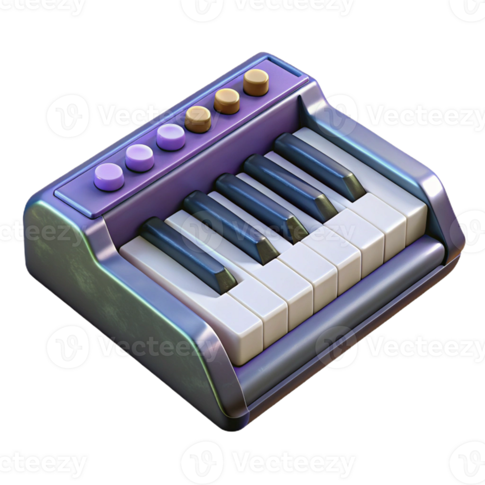 vibrant abstract Midi Keyboard Keys Depressed Playing Position original png