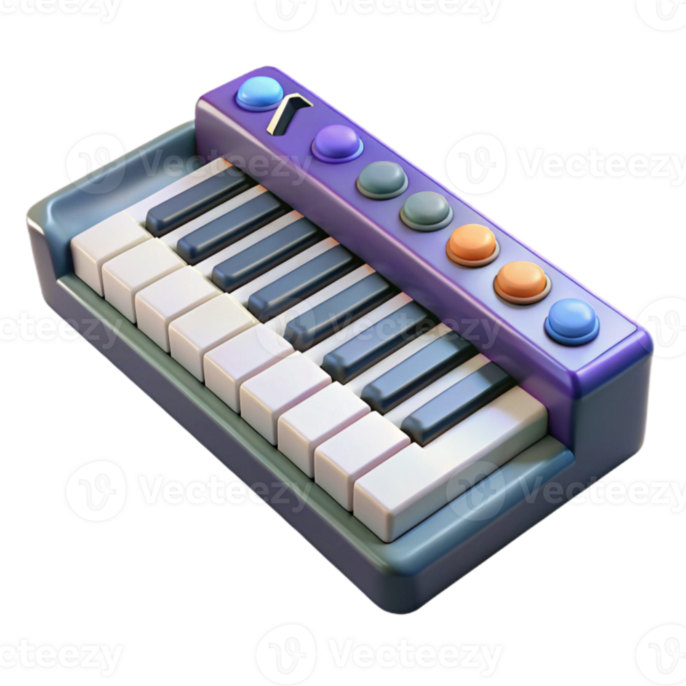 impressive rustic Midi Keyboard Knobs and Sliders Front View original png