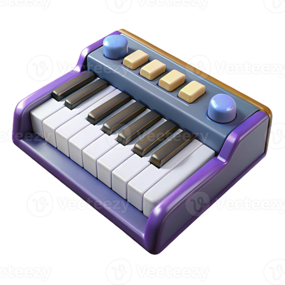 elegant abstract Midi Keyboard Knobs and Sliders Front View genuine png