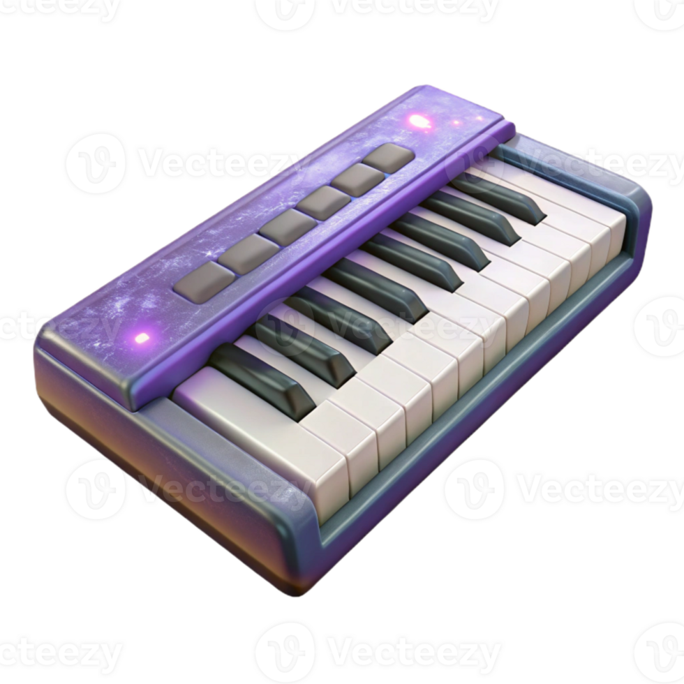elegant abstract Midi Keyboard Side View White Keys high resolution png