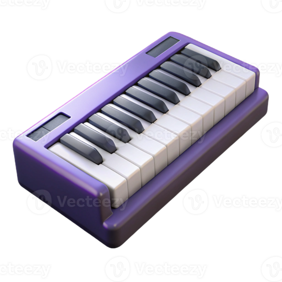 beautiful minimalist Midi Keyboard Side View White Keys high resolution png