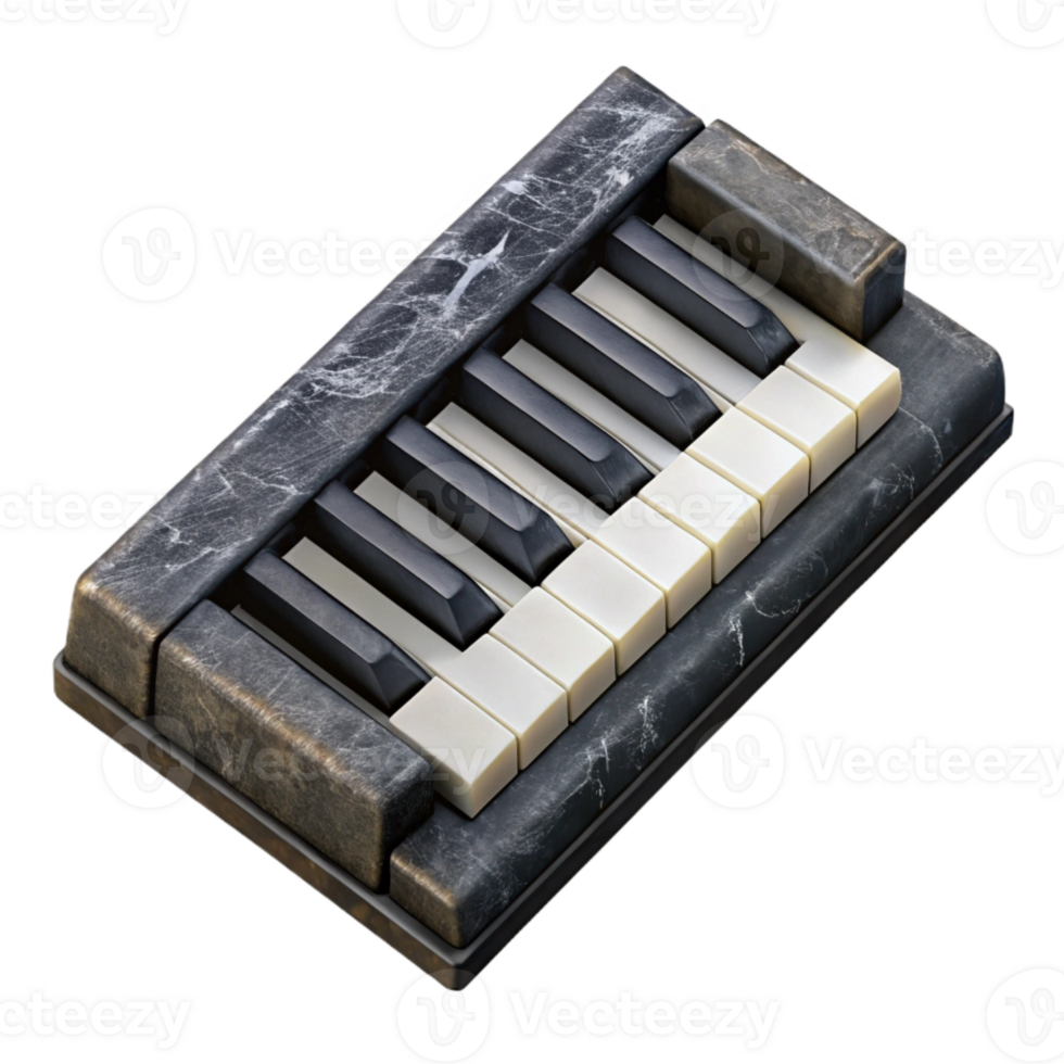 extraordinary rustic Midi Keyboard Top View Isolated high resolution png