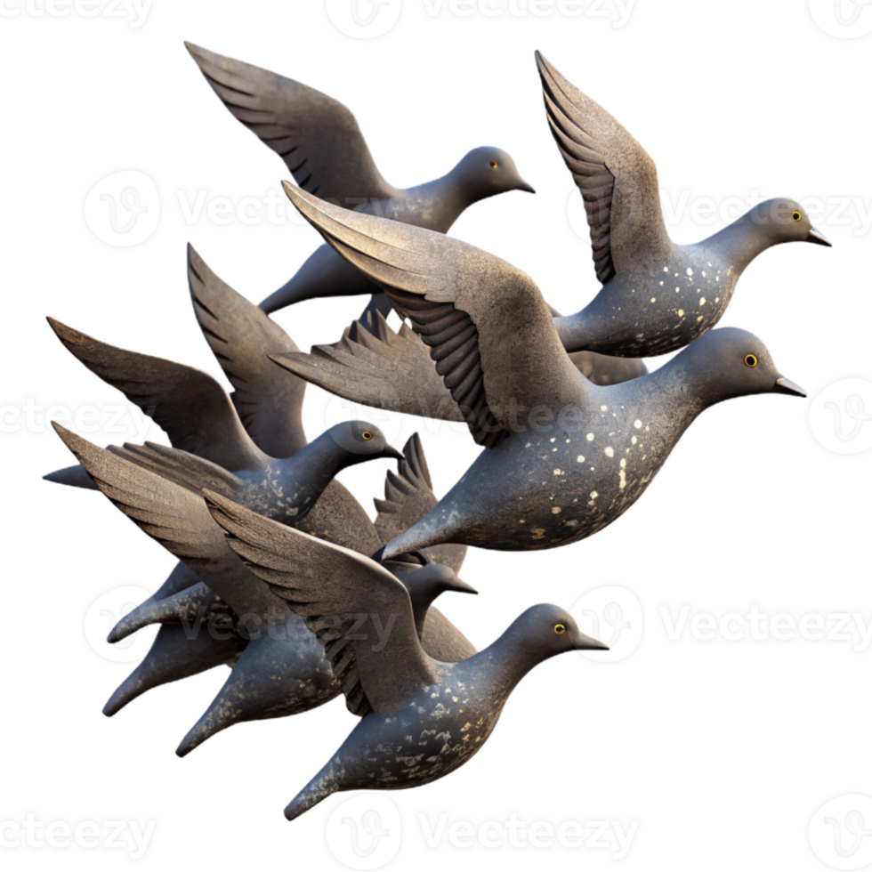 elegant creative Migrating Bird Flock Silhouette Cutout premium png