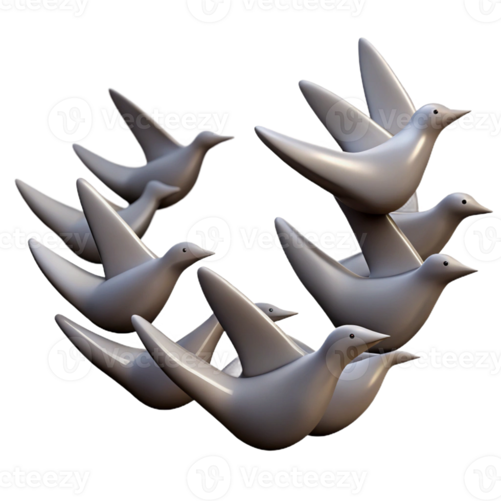 magnificent traditional Migrating Birds V Formation genuine png