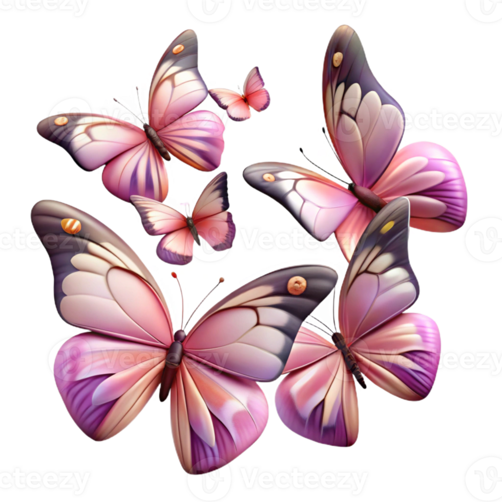 magnificent classic Migrating Butterfly Swarm on White exclusive png