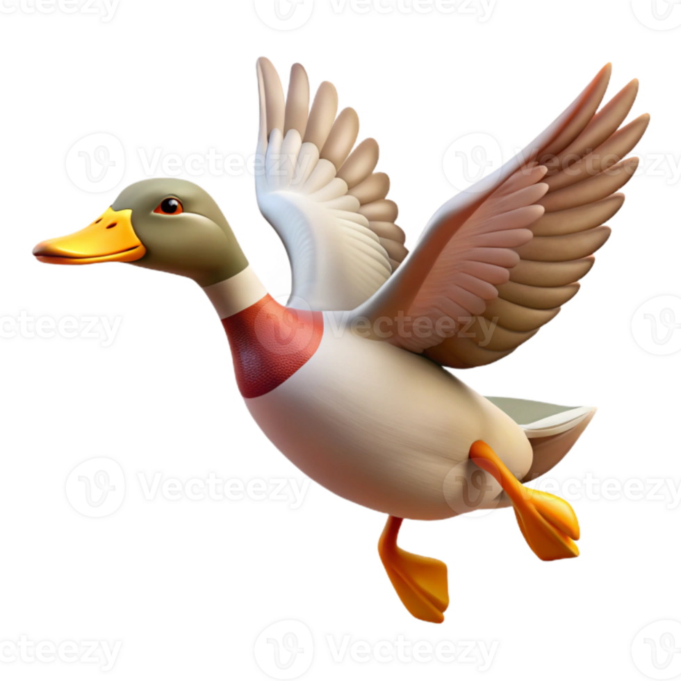 vibrant abstract Migrating Ducks in Flight Cutout on Transparent Background detailed png