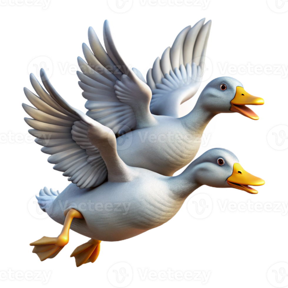 magnificent creative Migrating Ducks in Flight Cutout on Transparent Background authentic png