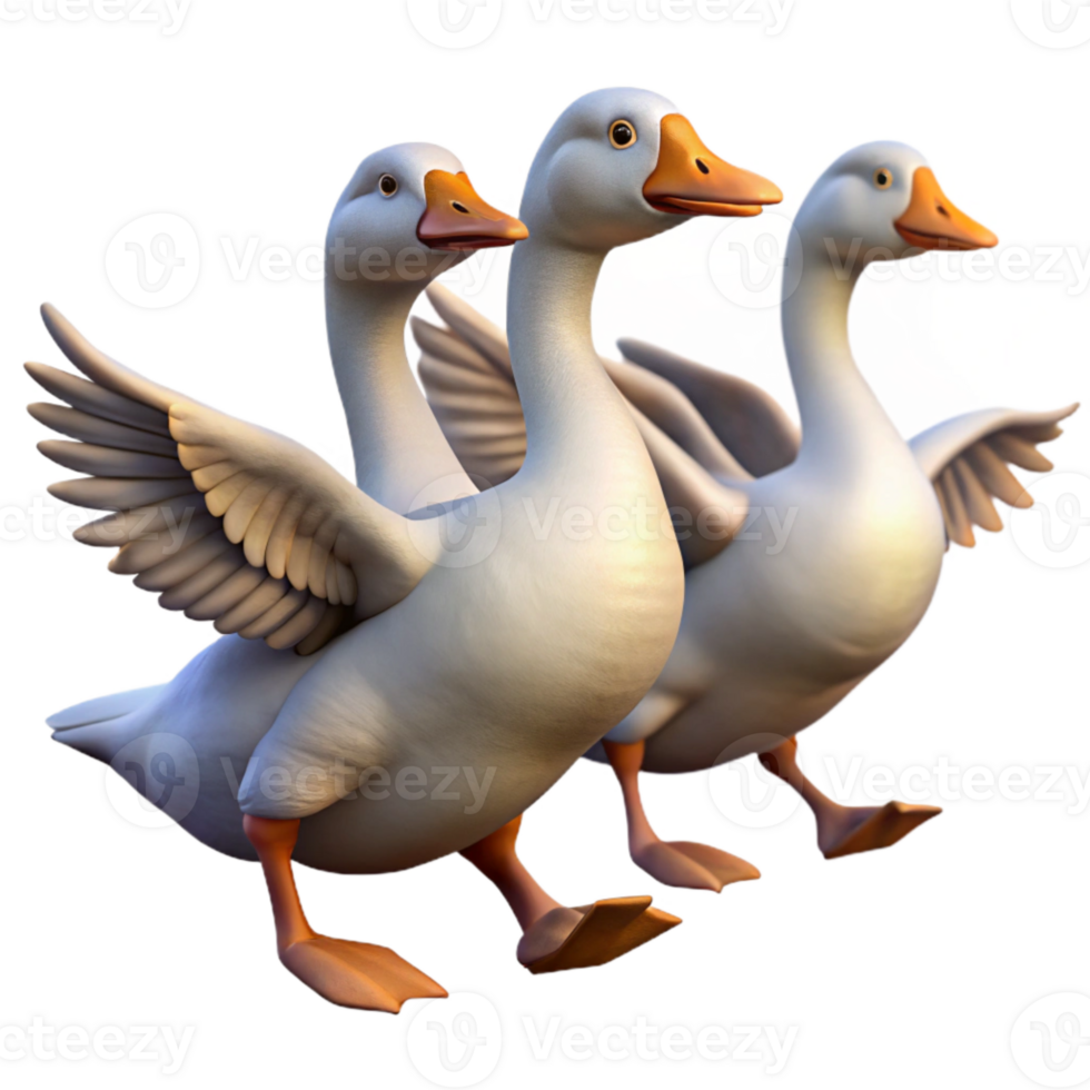 stunning classic Migrating Geese Formation Transparent Background png
