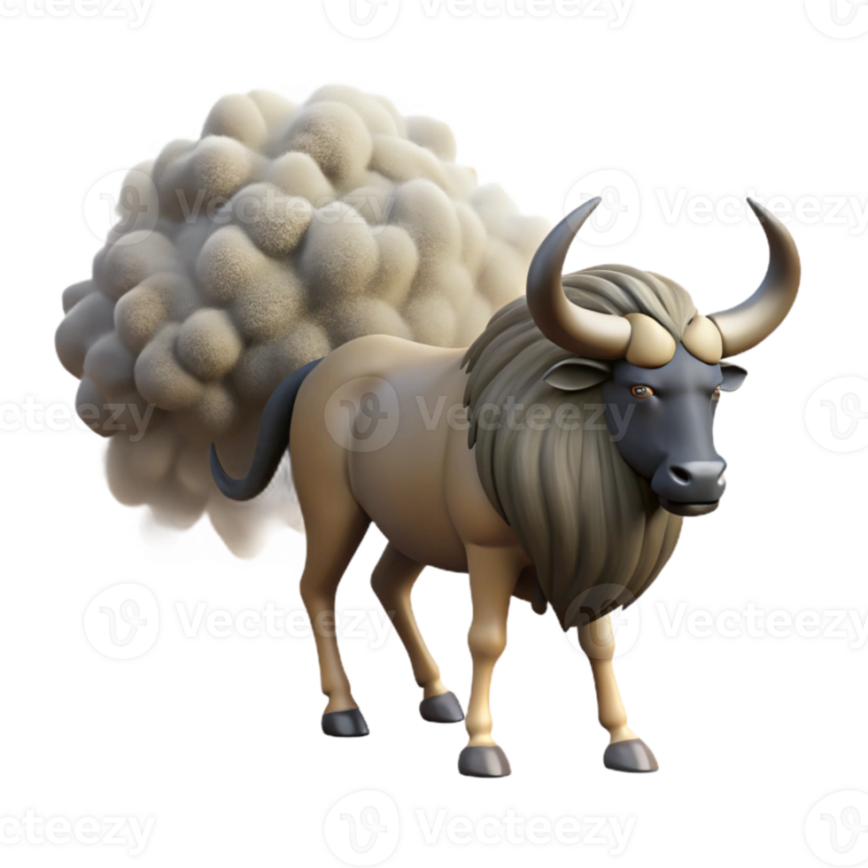 wonderful modern Migrating Wildebeest Herd Dust Cloud Transparent Background authentic png