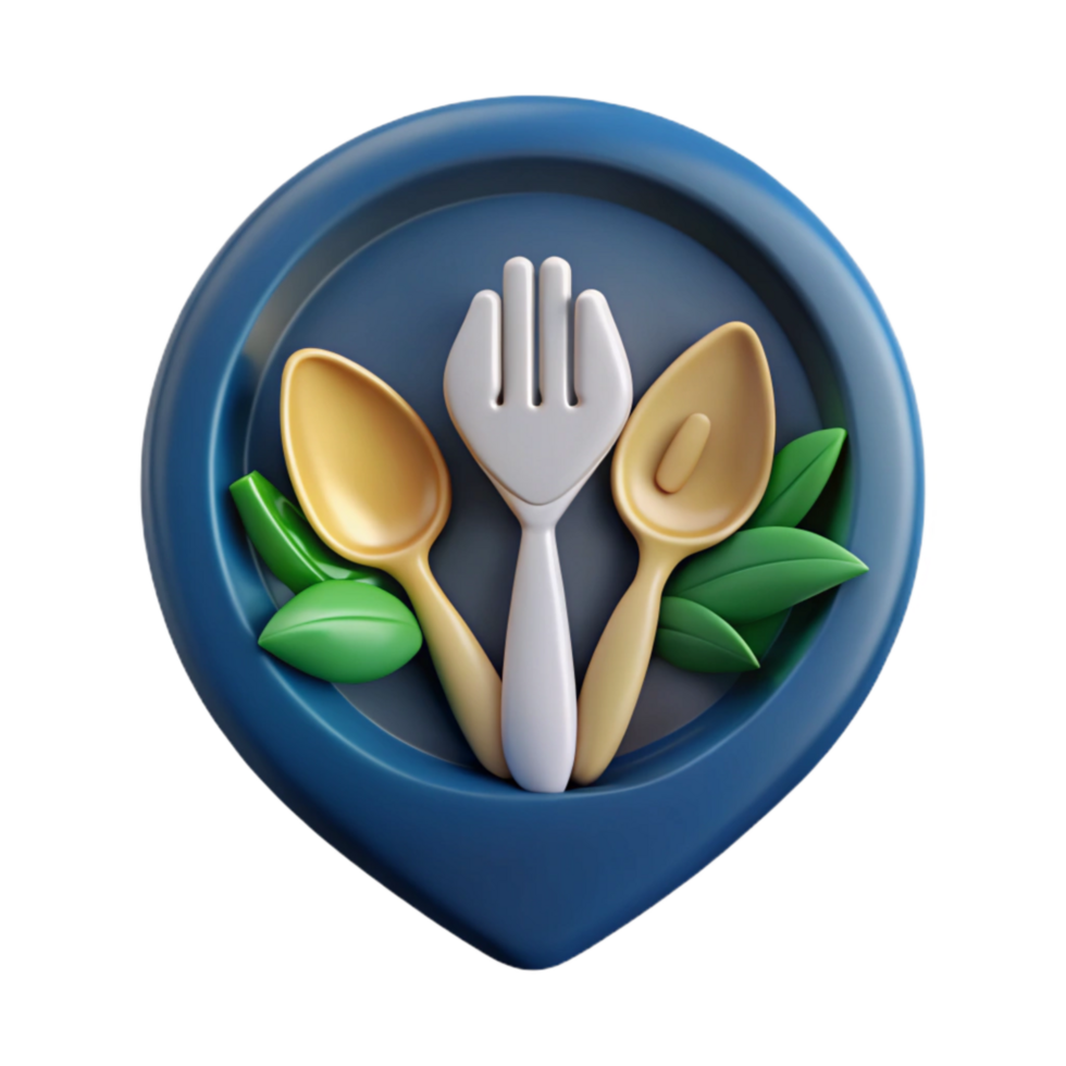 serene creative Mindful Eating Icon Fork and Spoon Cutout high resolution png