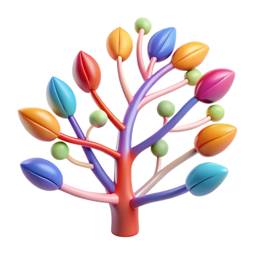 wonderful classic Mind Map with Branches Colorful Design Cutout high resolution png