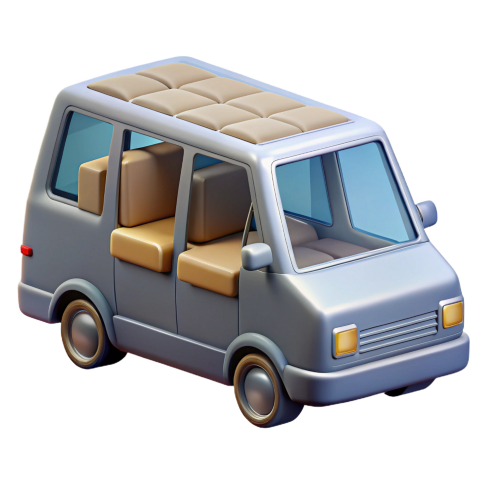 serene minimalist Minivan with Captain Chairs Transparent authentic png