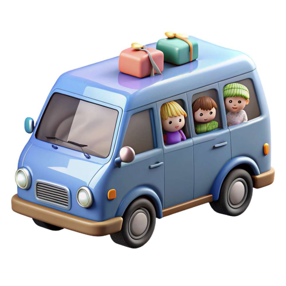 impressive rustic Minivan with Family Stickers Transparent professional png