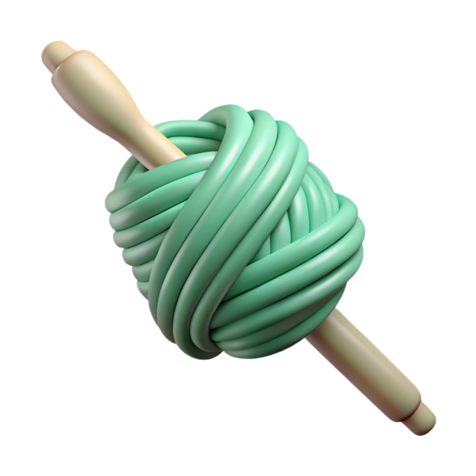 magnificent artistic Mint Green Crochet Hook Top View Cutout high resolution png