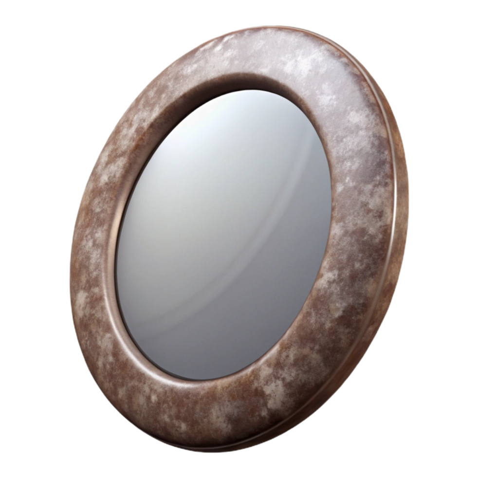 vibrant traditional Mirror Oval Shaped Cutout Element premium png