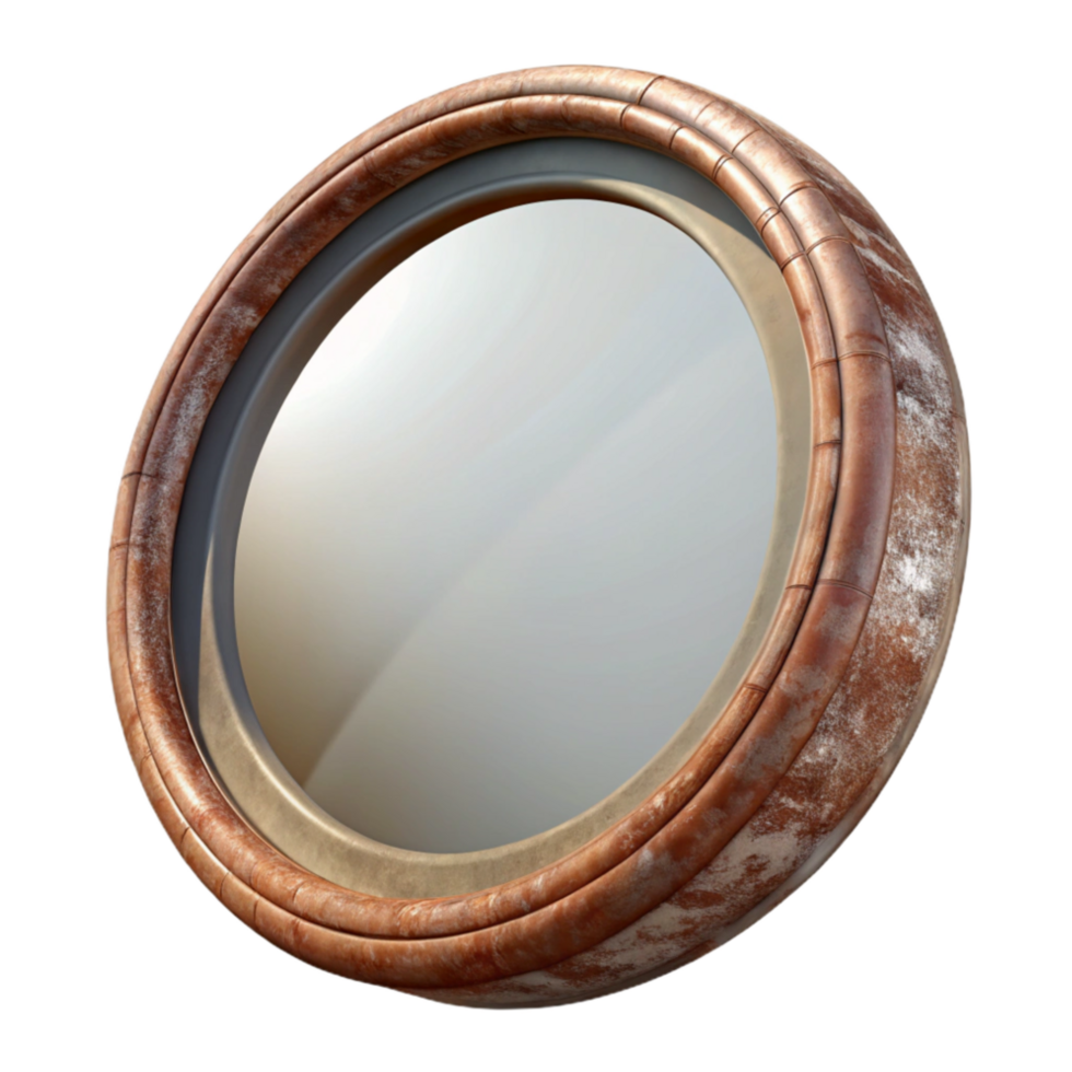magnificent minimalist Mirror Round Framed Transparent Background premium png