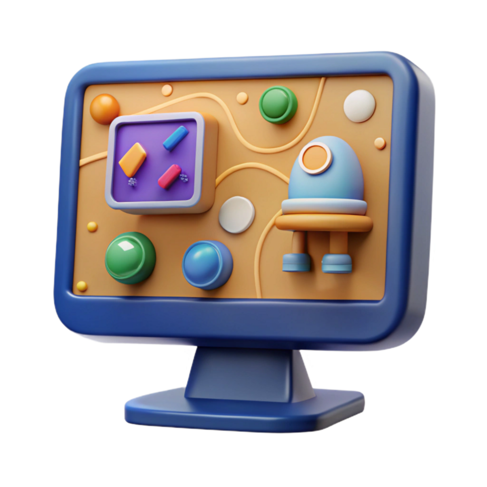 wonderful abstract Mission Control Computer Screen Display Cutout authentic png