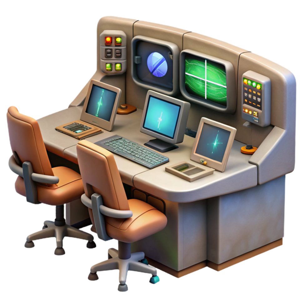 stunning modern Mission Control Center with Monitoring Screens authentic png