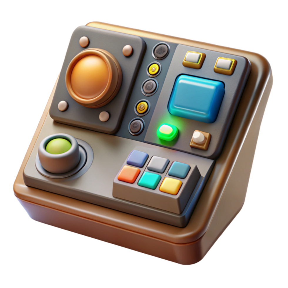 extraordinary classic Mission Control Panel Illuminated Transparent Background high quality png