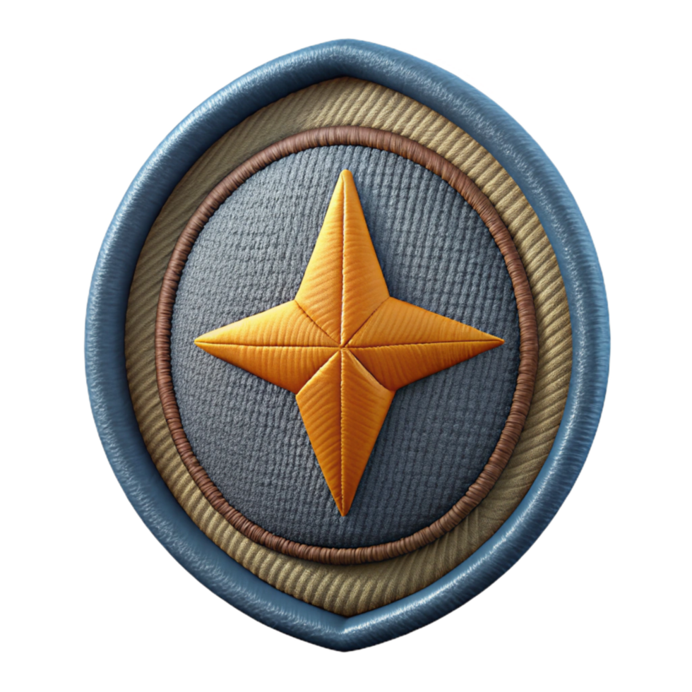 vibrant rustic Mission Patch Embroidered Design Cutout high resolution png