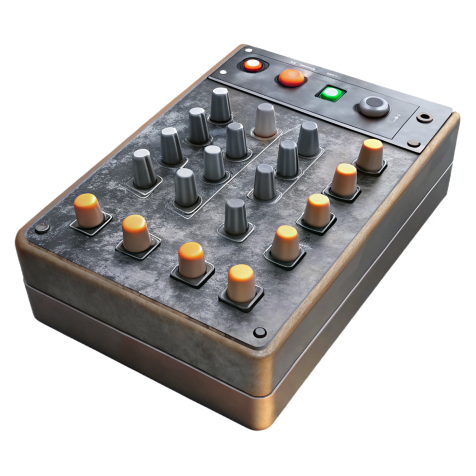 impressive rustic Mixing Console Channel Strip Close Up Transparent Background high resolution png