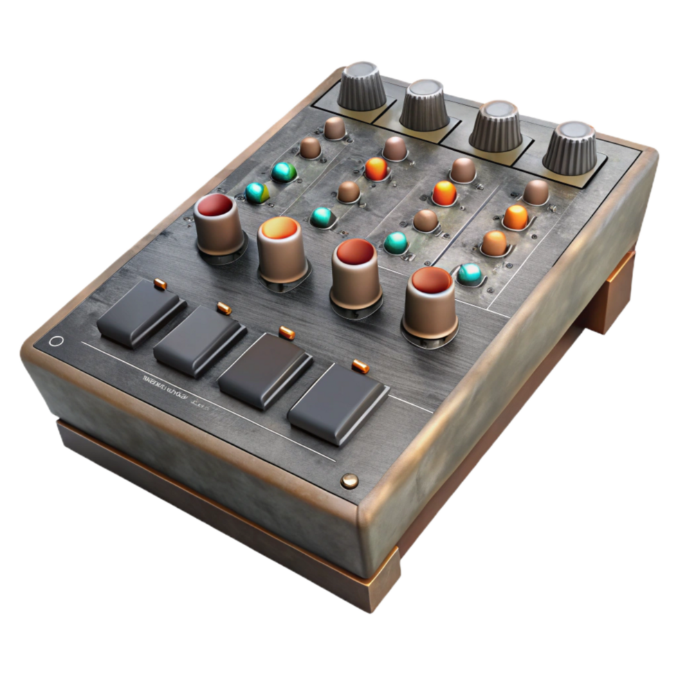 stunning artistic Mixing Console Faders Centered Neutral Position Transparent Background original png