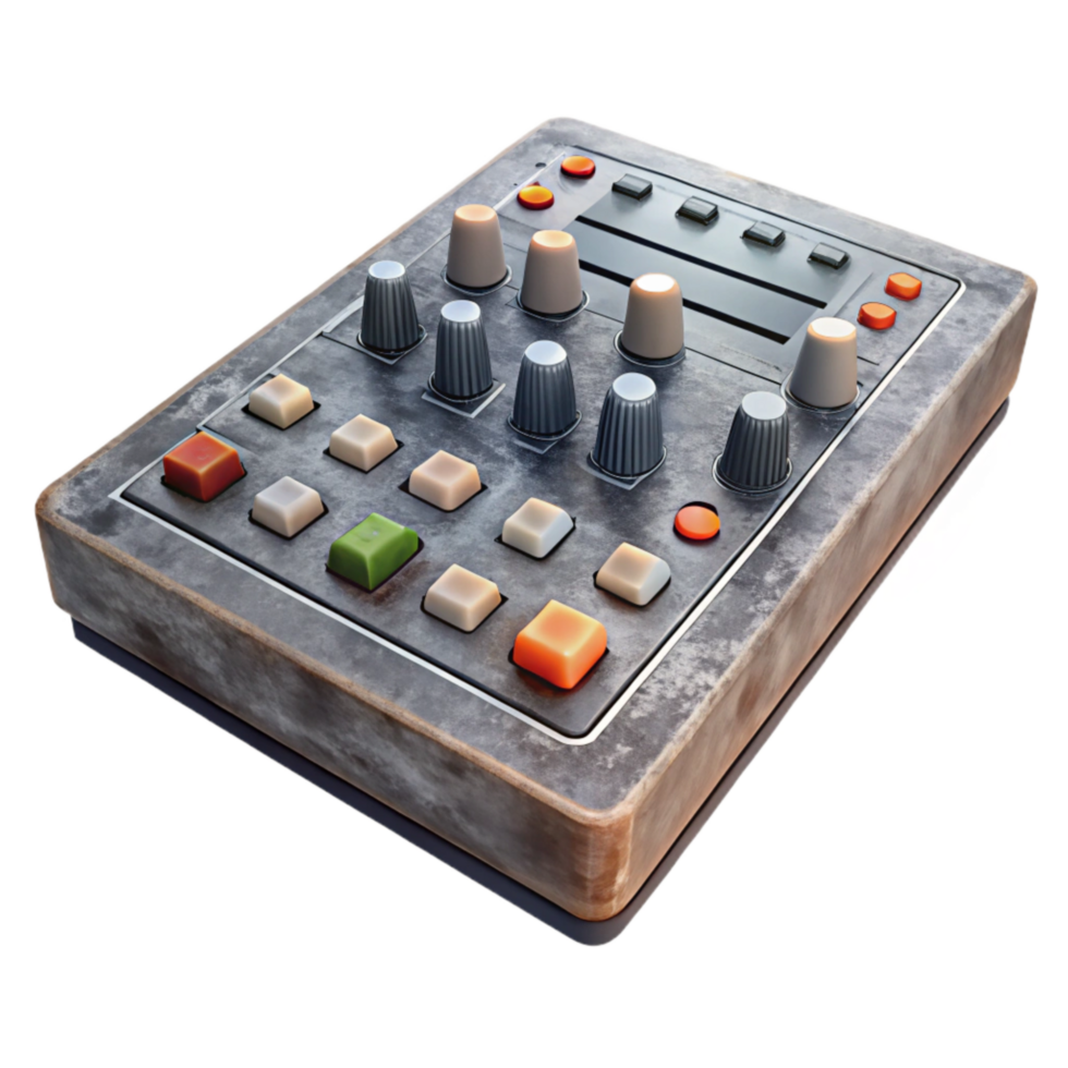 extraordinary rustic Mixing Console Faders Centered Neutral Position Transparent Background high quality png