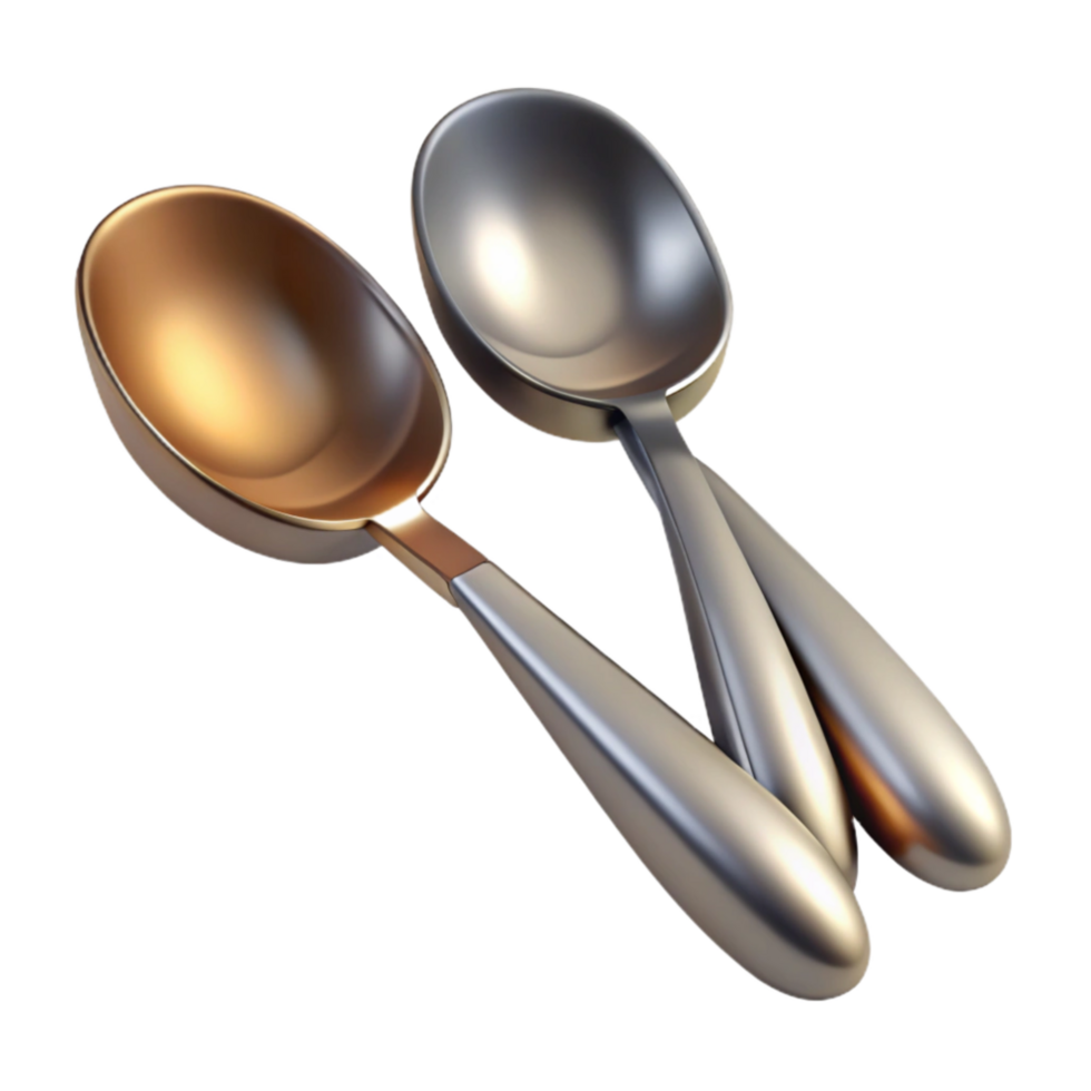 wonderful creative Mixing Spoons Stainless Steel Isolated on Transparent Background high resolution png