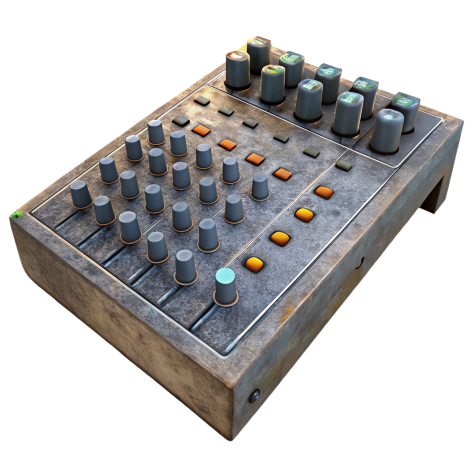 magnificent abstract Mixing Console Faders Down Low Angle Transparent Background exclusive png