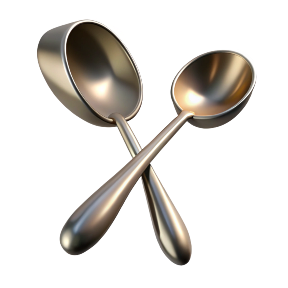 impressive classic Mixing Spoons Stainless Steel Isolated on Transparent Background original png
