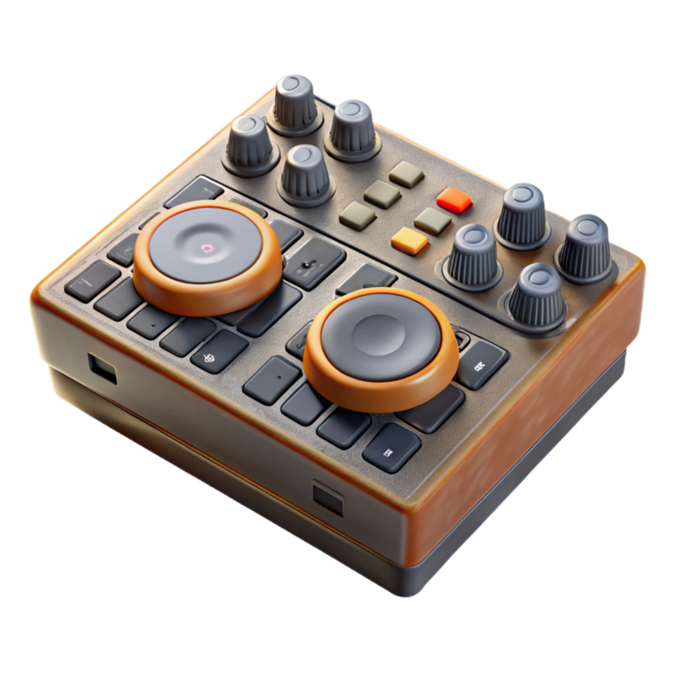 beautiful minimalist Mixing Console Top Down View Cutout Transparent Background high quality png