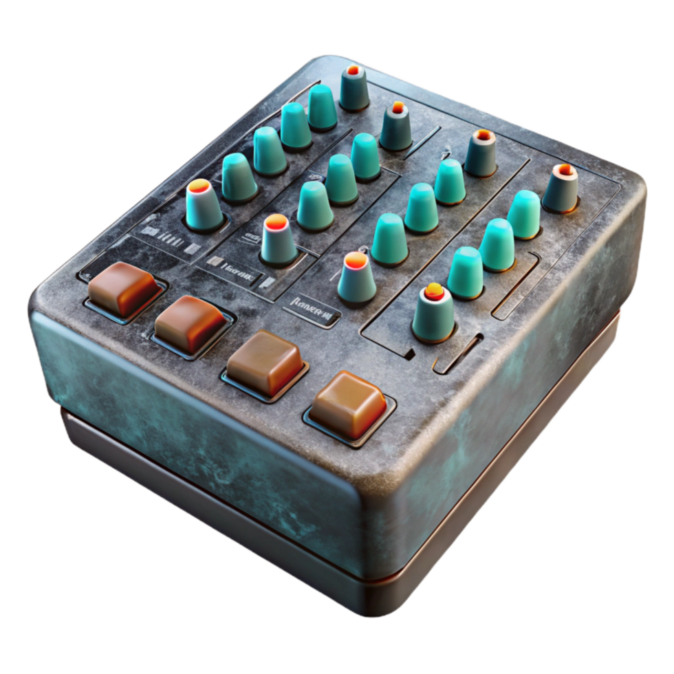 wonderful minimalist Mixing Console Master Section Close Up Transparent Background detailed png