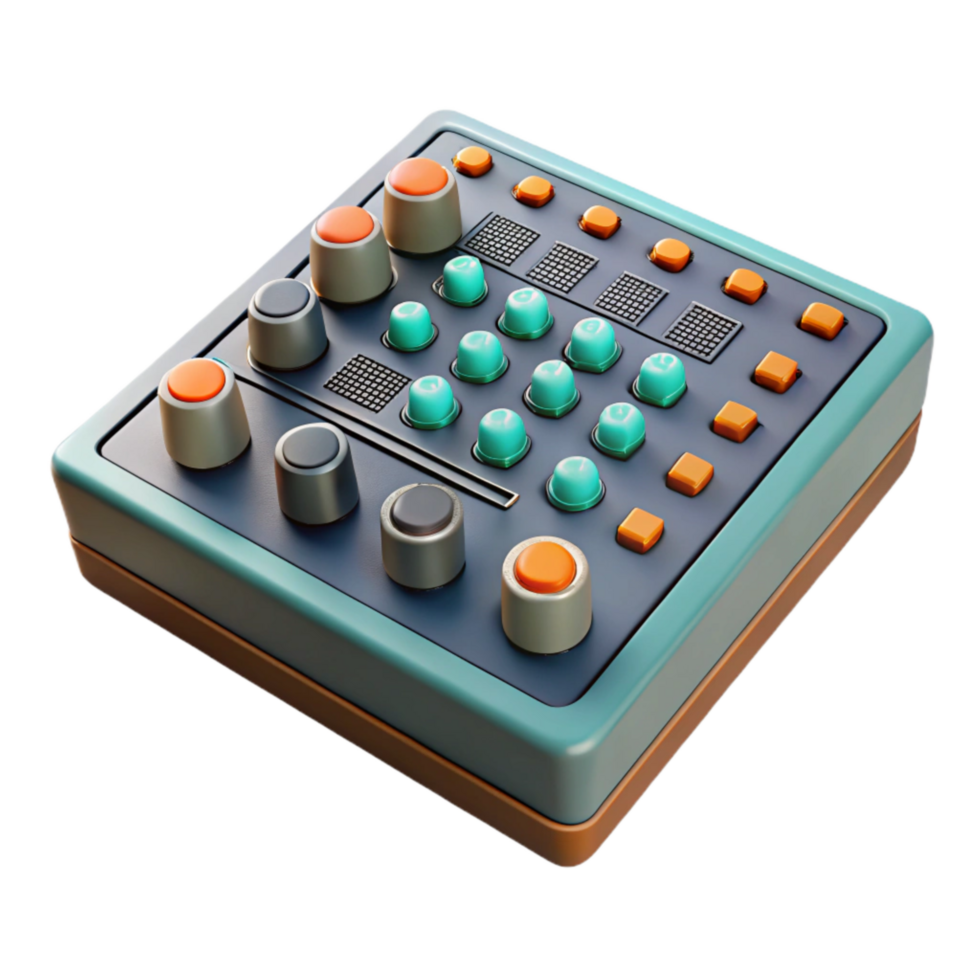 wonderful artistic Mixing Console Top Down View Cutout Transparent Background professional png