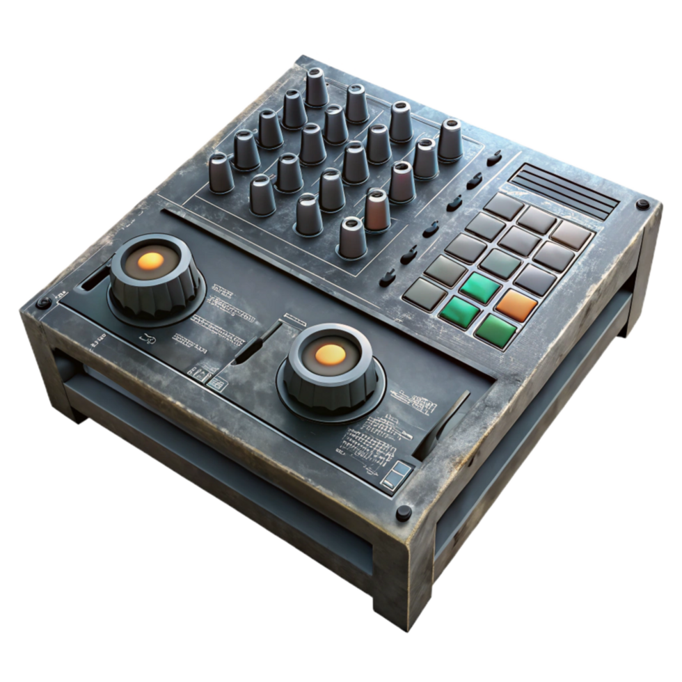 serene traditional Mixing Console Top Down View Cutout Transparent Background detailed png
